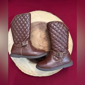 Carter's Brown Quilted Girls' Mid-Calf Boots